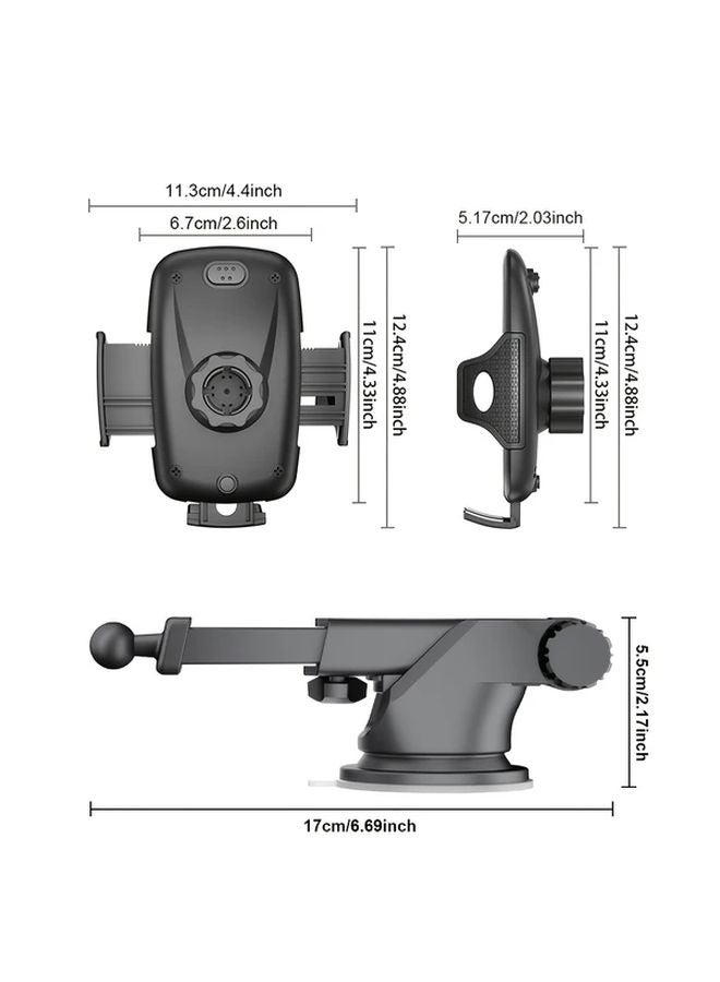 Black Adjustable Car Phone Mount Suction Cup Holder For 4 7 Inch Smartphones - Image 3